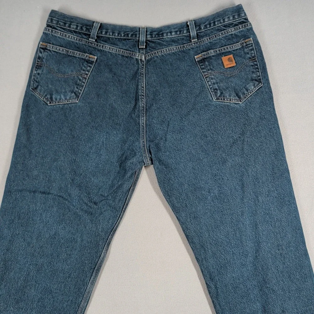 Carhartt Jeans Mens 48x28 Blue B460 DVB Relaxed Fit Workwear Denim Pants